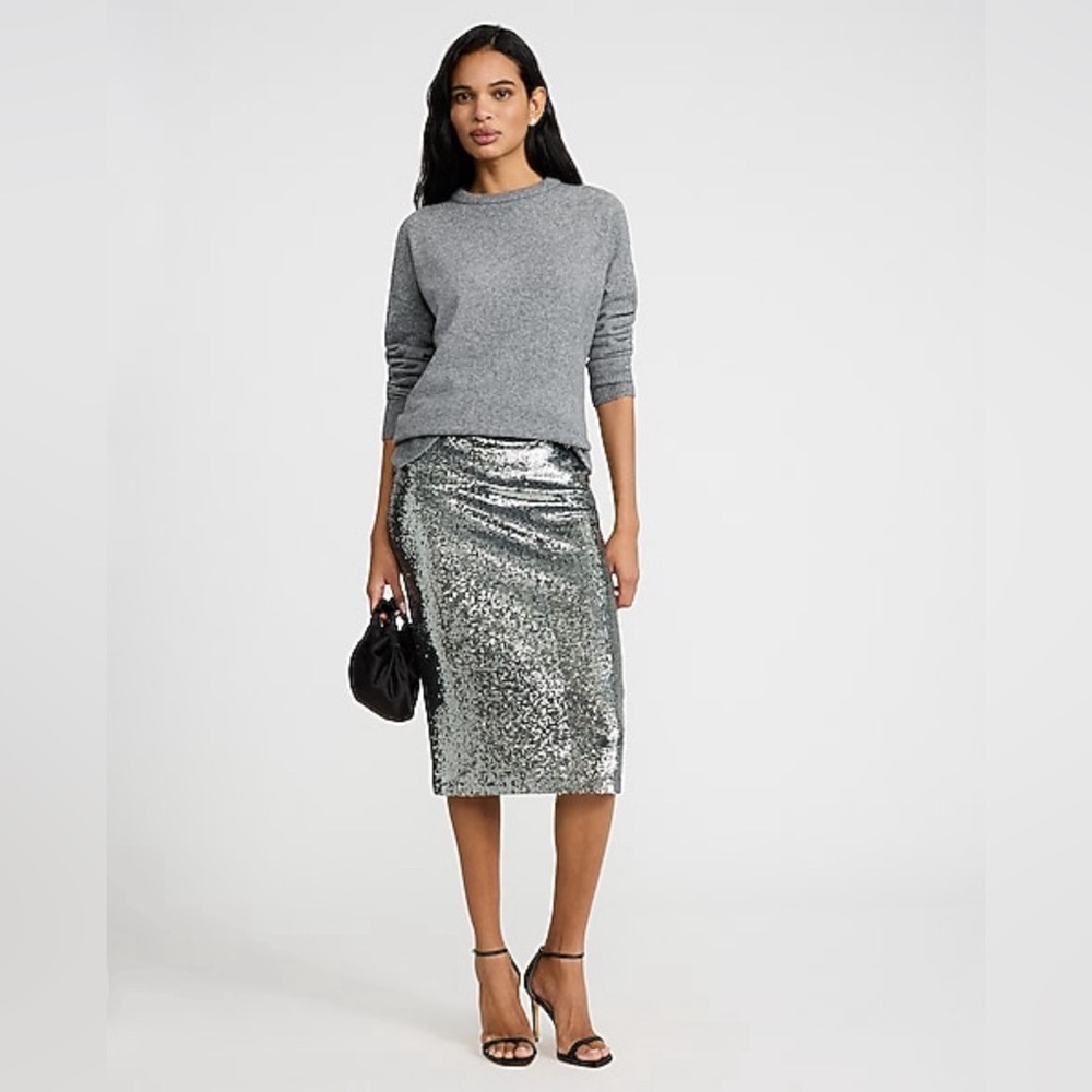 NWT Express Sequin High Waisted Midi Pencil Skirt